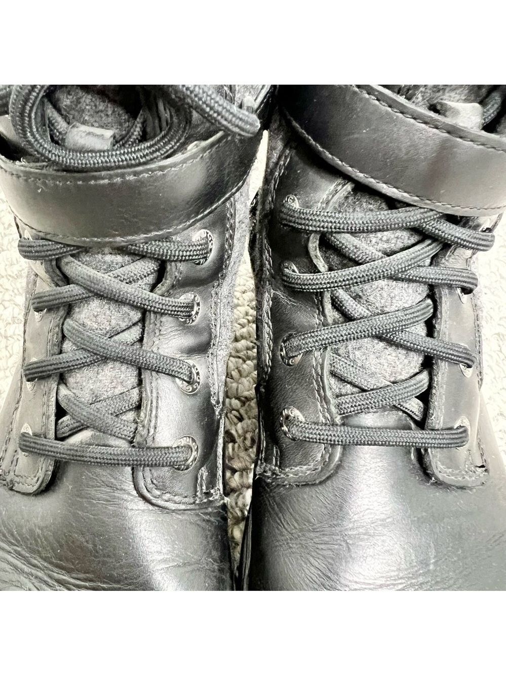 UGG Kesey waterproof black leather grey wool lined winter ankle snow boots 7.5 - Picture 5 of 13